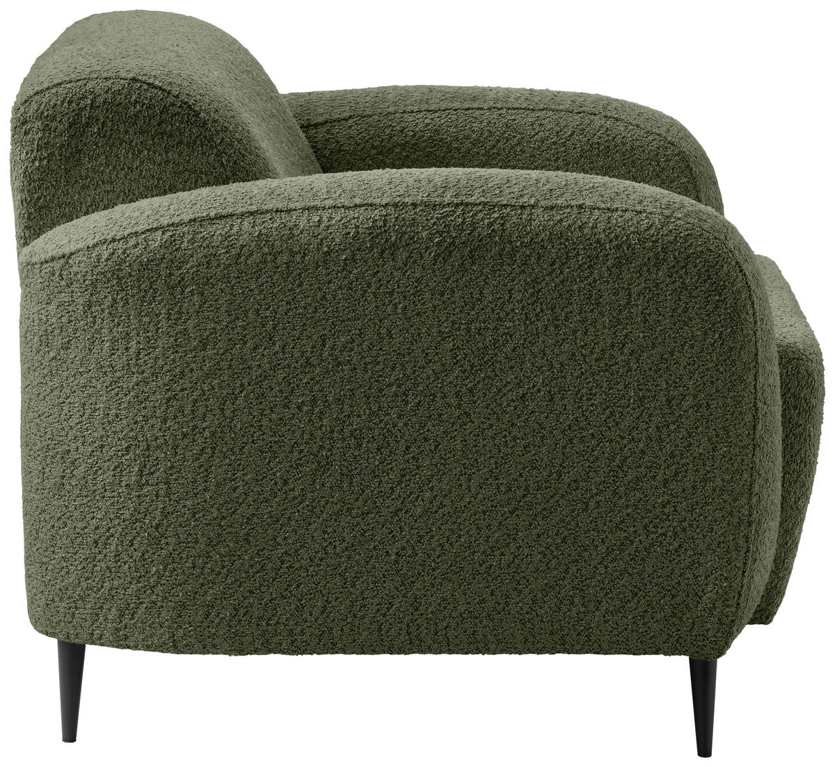 SESSEL in Bouclé Dunkelgrün  - Dunkelgrün/Schwarz, Modern, Textil/Metall (85/76/90cm) - Livetastic