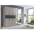 KLEIDERSCHRANK  in Graphitfarben, Grau, Sahara  - Graphitfarben/Grau, Design, Glas/Holzwerkstoff (225/208/65cm) - Carryhome
