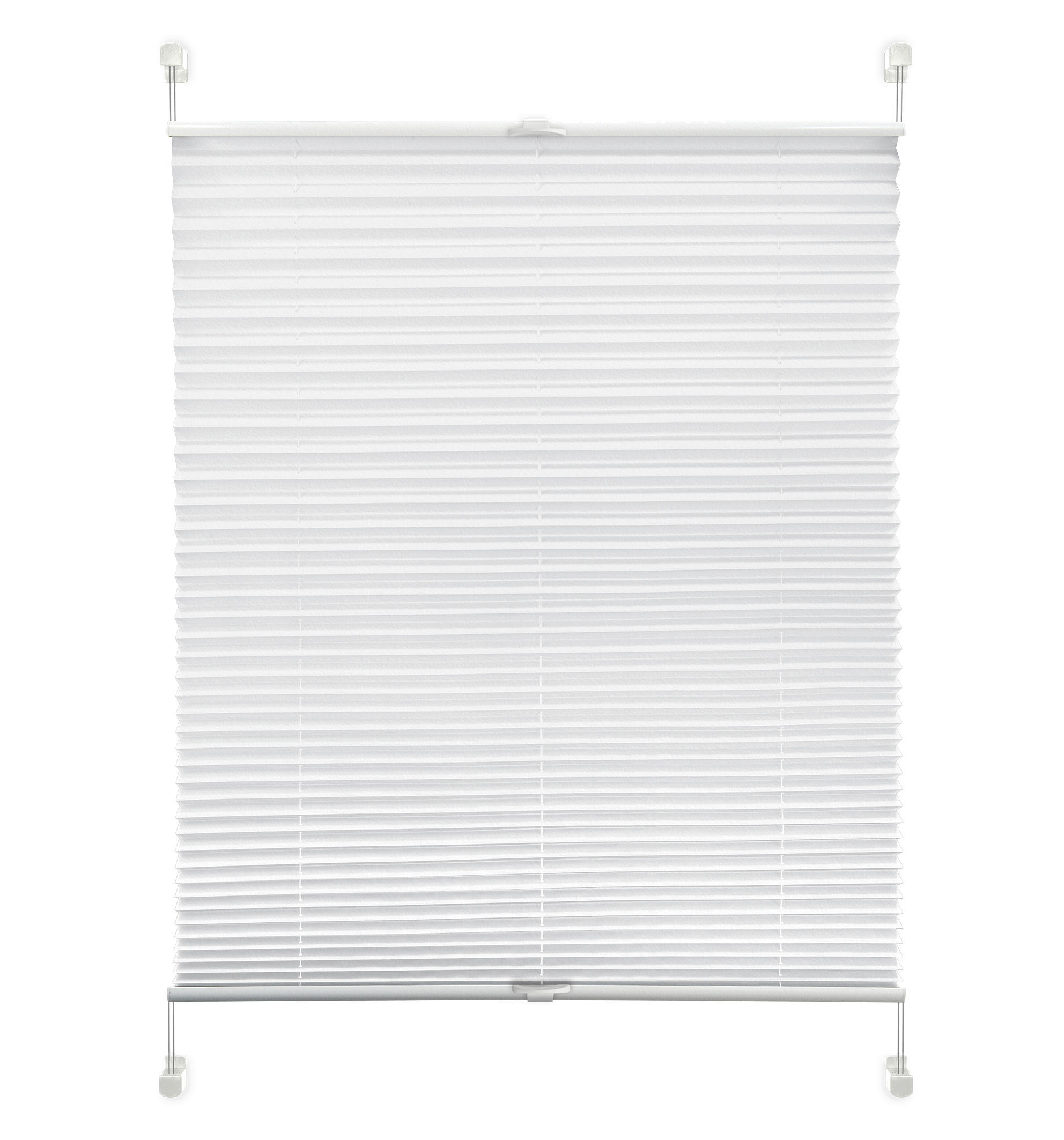 Plissee Solid Crash Weiß B: 60 cm, ohne Bohren/Verspannt