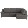 ECKSOFA in Flachgewebe Dunkelgrau  - Dunkelgrau/Schwarz, Konventionell, Textil/Metall (242/170cm) - Cotta