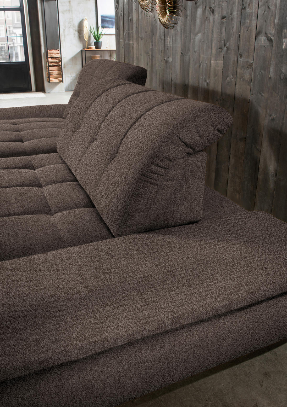ECKSOFA in Mikrofaser Hellbraun  198/290 cm  - Hellbraun/Schwarz, Design, Textil/Metall (198/290cm) - Xora