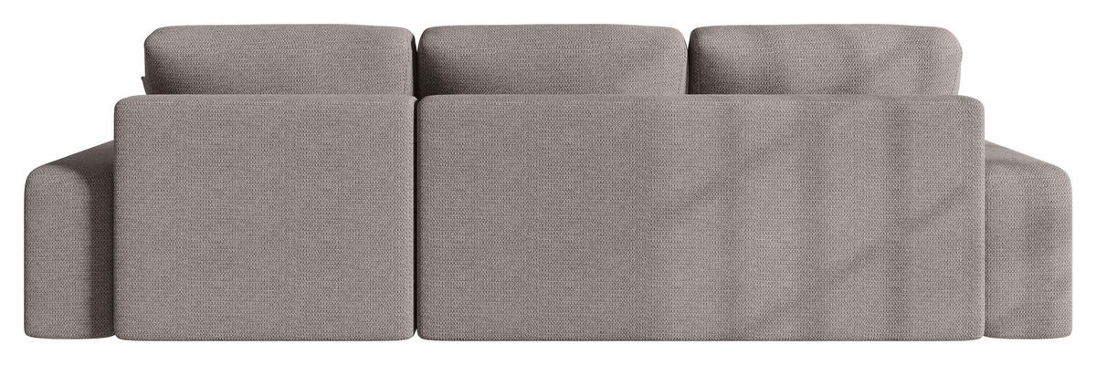 ECKSOFA Hellgrau Bouclé Zierkissen, Rückenkissen, Bettkasten, Schlaffunktion, Rücken echt, Stauraum  - Hellgrau/Schwarz, MODERN, Kunststoff/Textil (248/143cm) - Xora