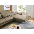 ECKSOFA in Echtleder Hellbraun  - Hellbraun/Schwarz, Design, Leder/Metall (332/193cm) - Dieter Knoll