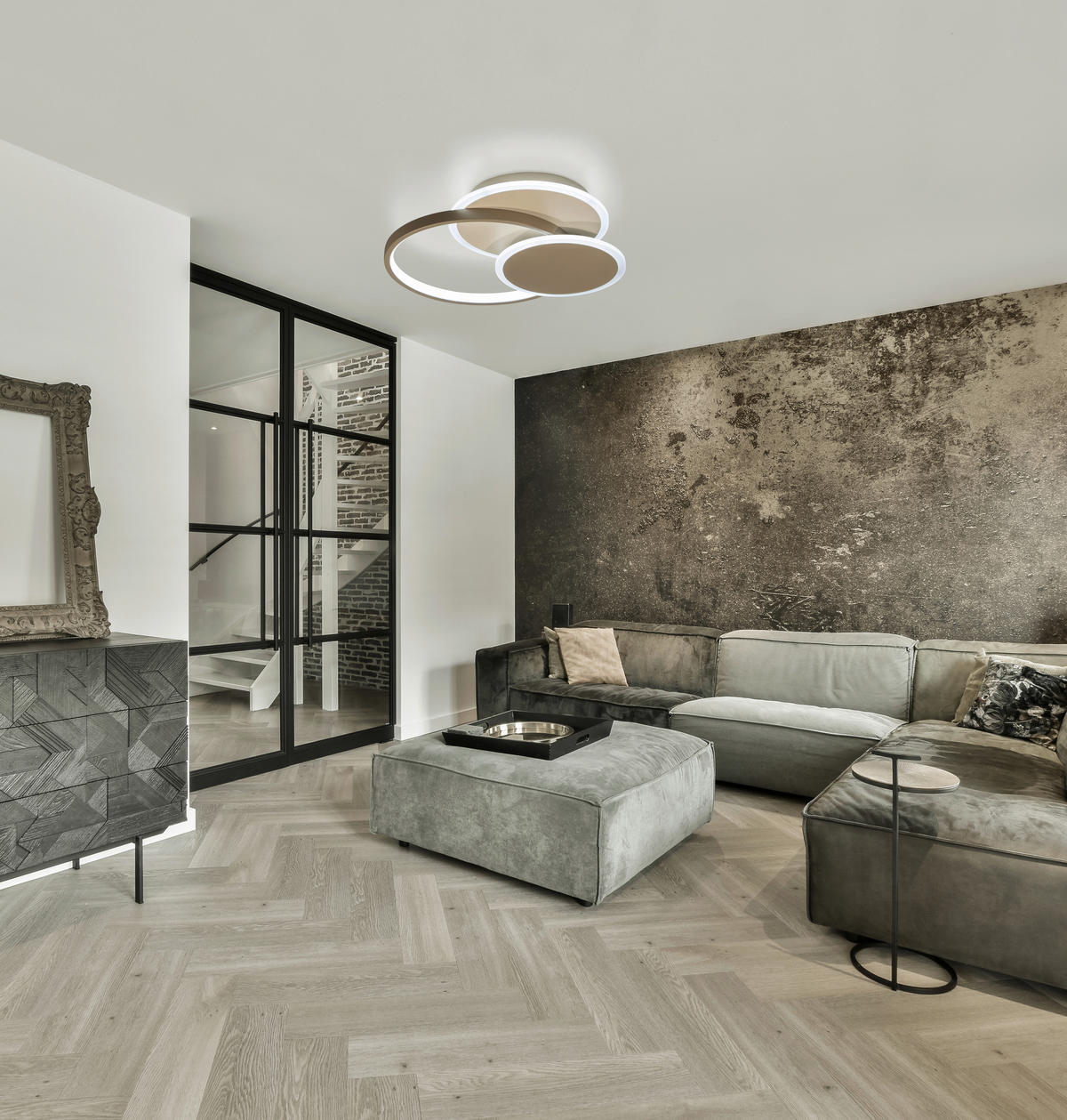LED-DECKENLEUCHTE Tomo 40 cm  - Greige, Design, Metall (40cm) - Fischer & Honsel