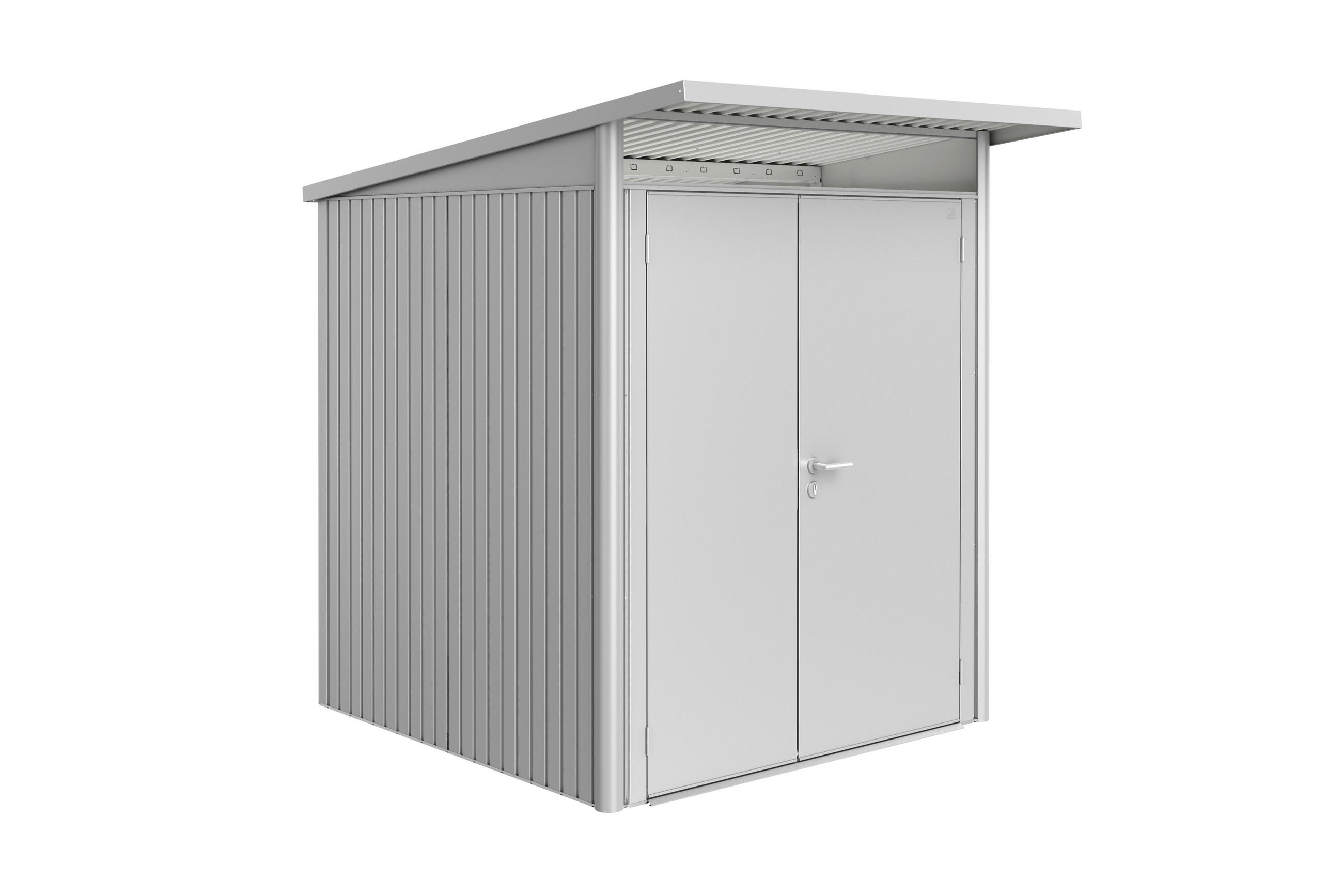 GERÄTEHAUS 180/218/222 cm  - Silberfarben, Design, Metall (180/218/222cm) - Biohort