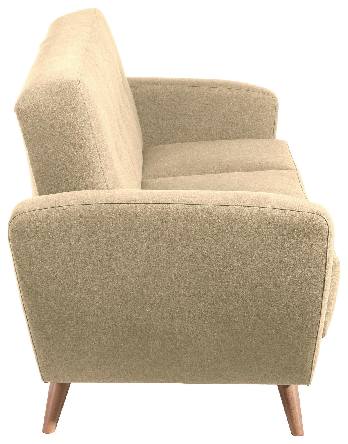 3-SITZER-SOFA Samt, Velours Beige  - Beige/Naturfarben, Design, Holz/Textil (208/85/82cm) - Max Winzer