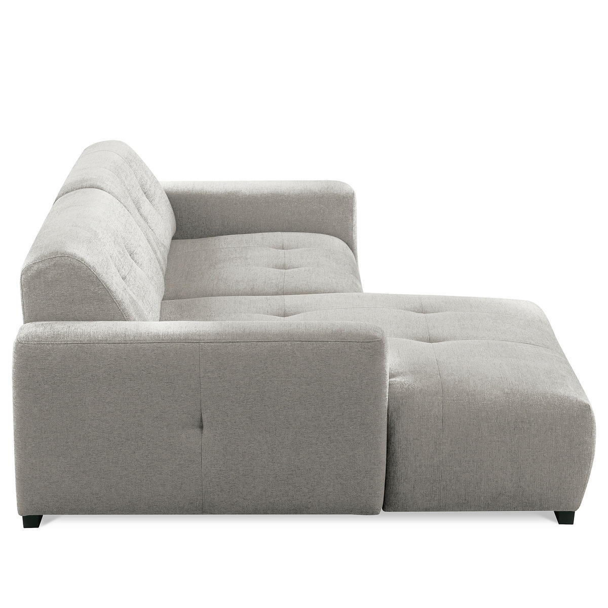 ECKSOFA AUSTIN Hellgrau Flachgewebe Sitztiefenverstellung  - Hellgrau/Schwarz, Design, Kunststoff/Textil (169/286cm) - Livetastic