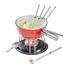 KÄSEFONDUE-SET, 10-TLG. - Edelstahlfarben/Rot, Basics, Metall - Homeware