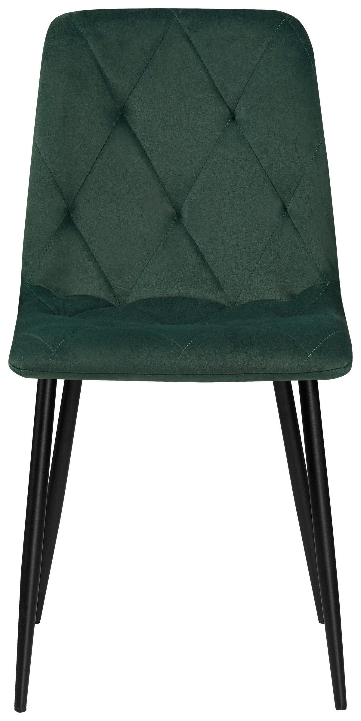 STUHL-SET 4 Stück  in Eisen Samt  - Schwarz/Grün, Design, Textil/Metall (43/84/56cm) - Boxxx