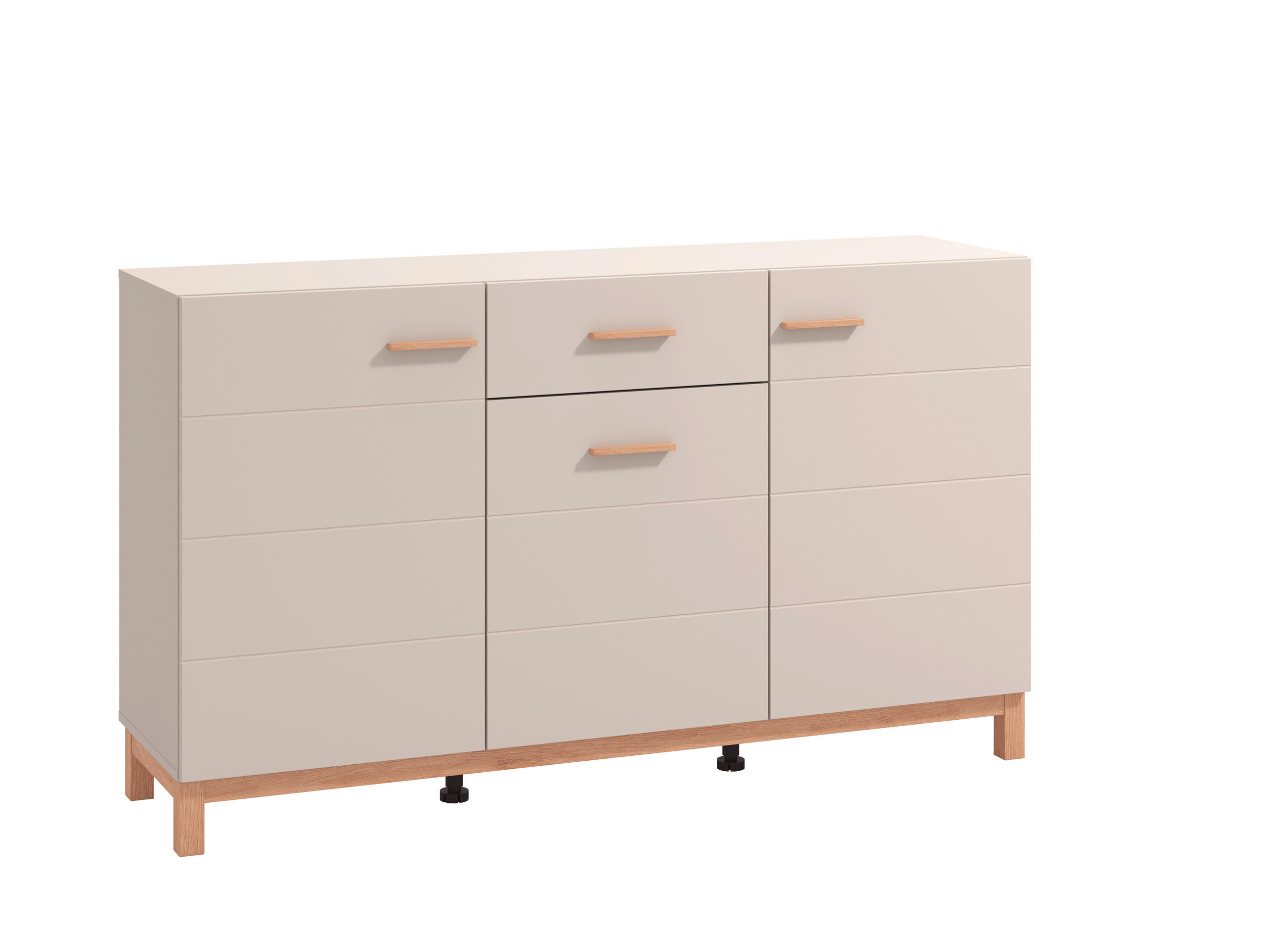 ŠIROKÁ KOMODA, kašmírová, dub artisan, 154/41,5/89 cm - kašmírová/dub artisan, Basics, kompozitné drevo/plast (154/41,5/89cm) - Hom`in