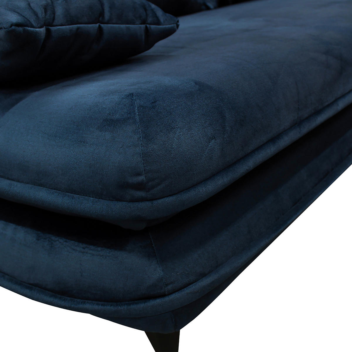 SCHLAFSOFA  mit Velours Dunkelblau  - Schwarz/Dunkelblau, Design, Kunststoff/Textil (217/73/86/106cm) - MID.YOU