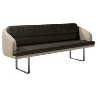 SITZBANK 255/89/68 cm Velours, Flachgewebe Graphitfarben, Sandfarben Metall  - Sandfarben/Schwarz, Design, Textil/Metall (255/89/68cm) - Dieter Knoll
