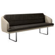 SITZBANK 255/89/68 cm Velours, Flachgewebe Graphitfarben, Sandfarben Metall  - Sandfarben/Schwarz, Design, Textil/Metall (255/89/68cm) - Dieter Knoll