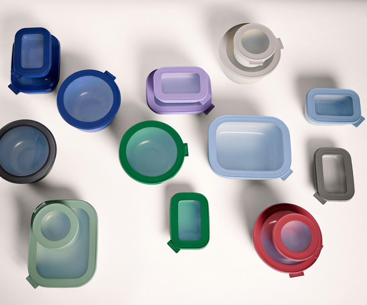 VORRATSDOSENSET 3-teilig  - Klar/Hellblau, KONVENTIONELL, Kunststoff (19/8/19,2cm) - Mepal