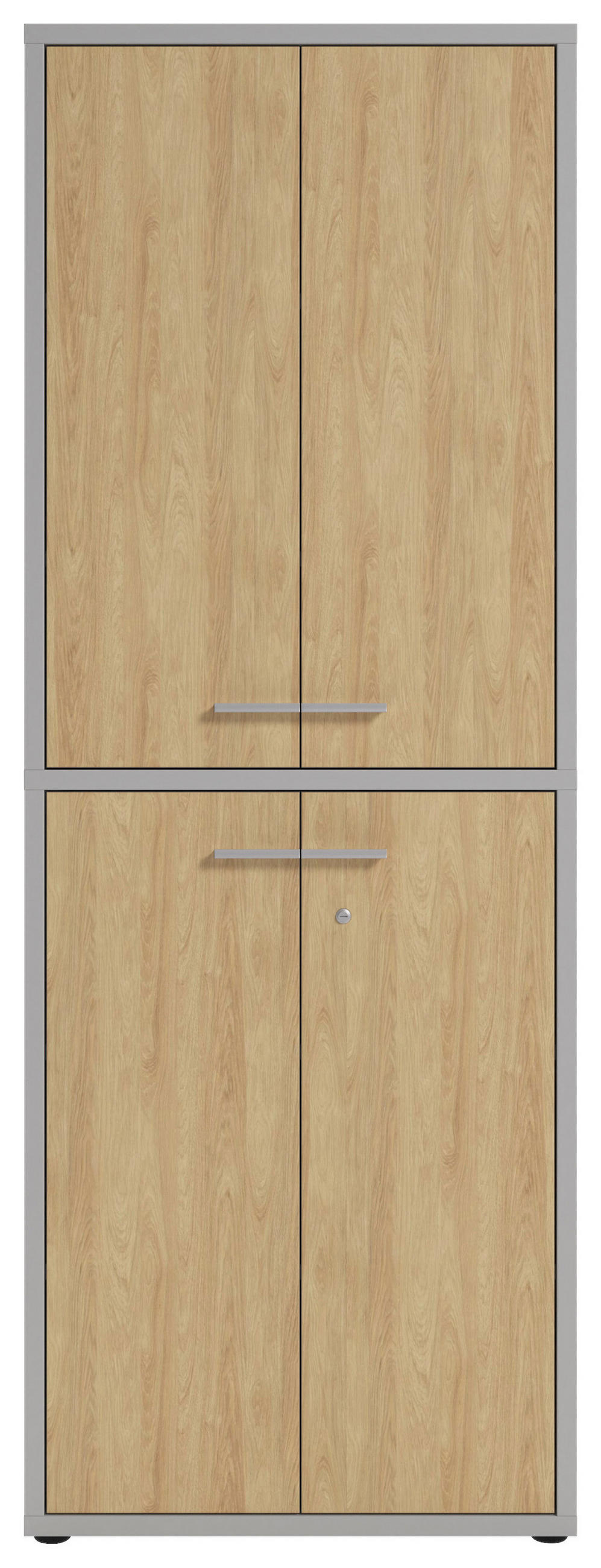 AKTENSCHRANK Eiche Hellgrau, Hickory  - Hellgrau/Hickory, MODERN, Holz/Holzwerkstoff (78,1/215,4/40cm) - Novel