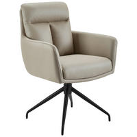 ARMLEHNSTUHL  Sitzfläche 360° drehbar Mikrofaser  - Taupe/Schwarz, Design, Textil/Metall (62/89,5/65cm) - Novel