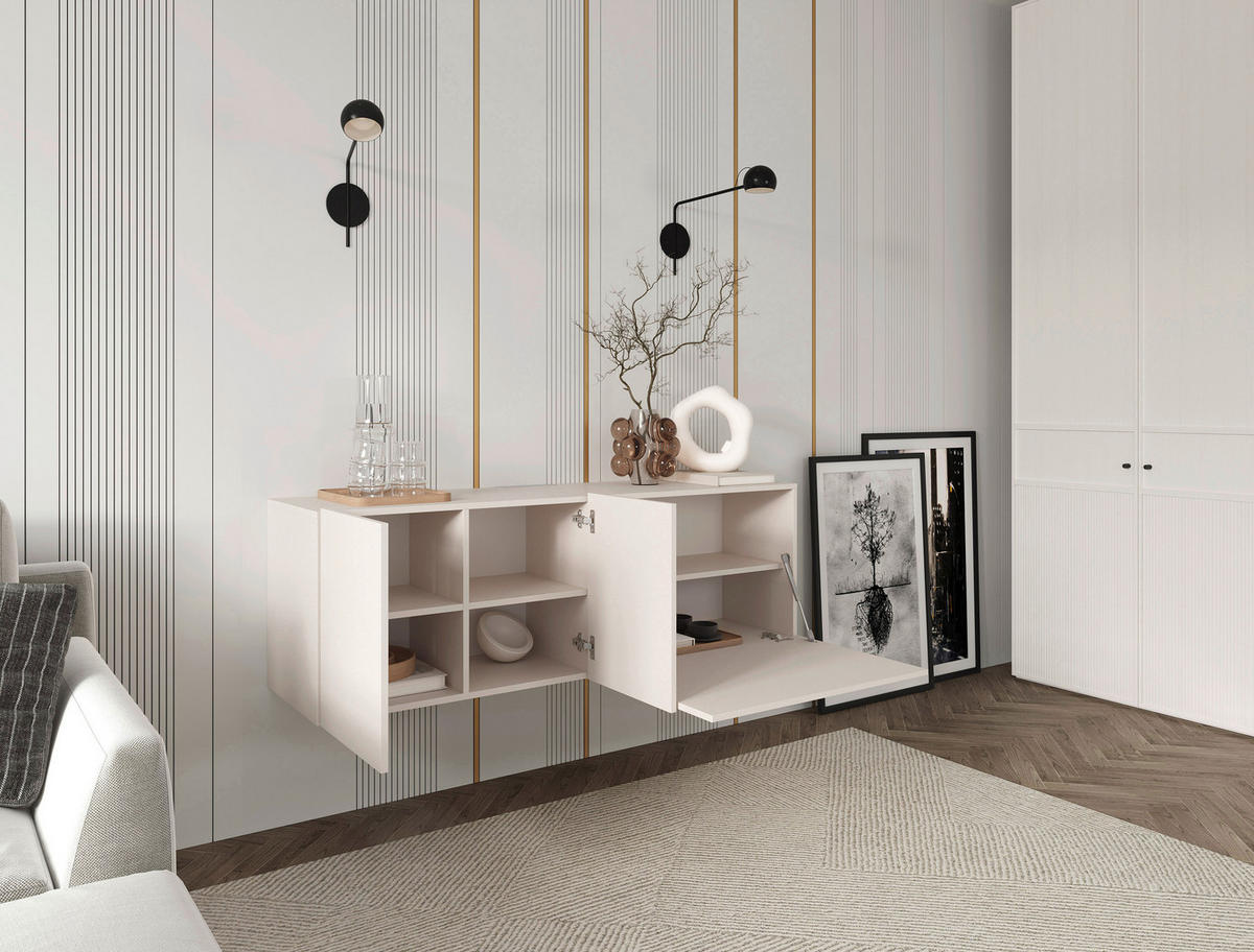 LOWBOARD  in 150/50/42 cm  - Kaschmir, Design, Holzwerkstoff (150/50/42cm) - Hom`in