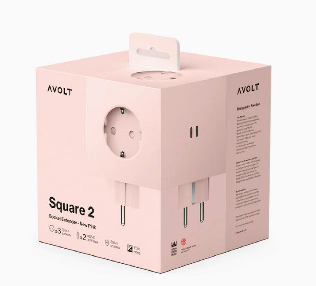STECKDOSENWÜRFEL - Altrosa, Basics, Kunststoff (7,6/7,6/11,3cm) - AVOLT
