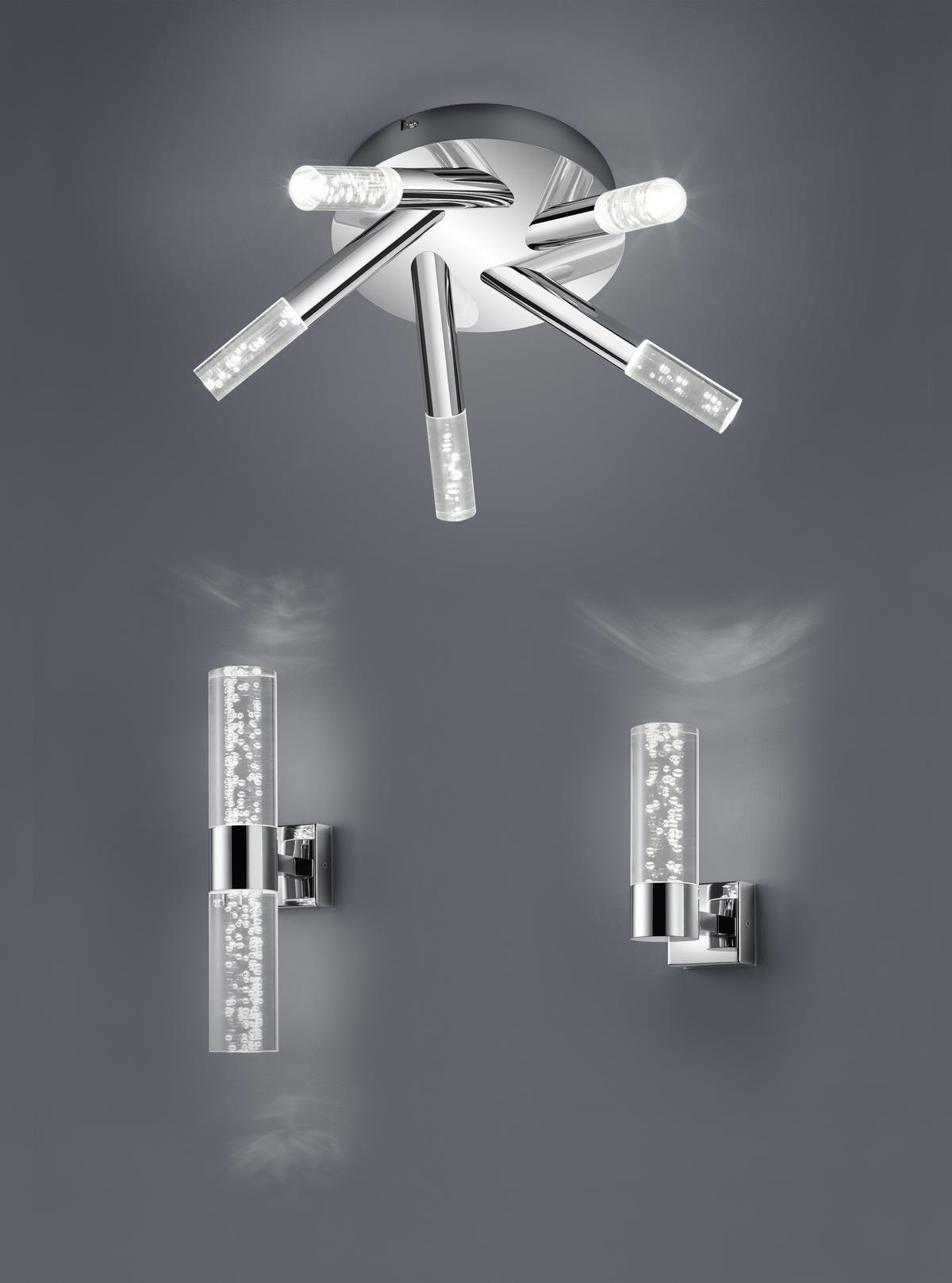 BADEZIMMER-WANDLEUCHTE Bolsa   - Klar/Chromfarben, Design, Kunststoff/Metall (30,0/7,0/12,0cm) - Trio Leuchten