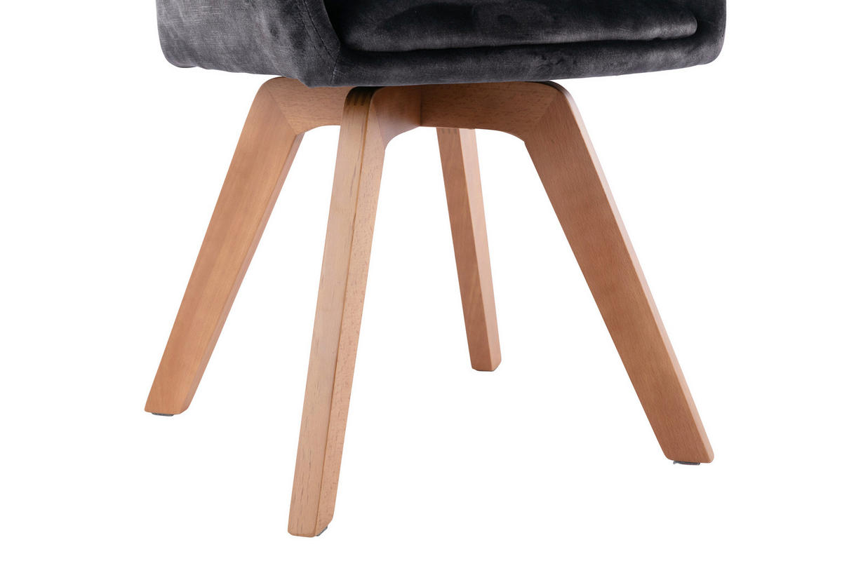 ARMLEHNSTUHL-SET 2 Stück  in Mikrofaser  - Eichefarben/Anthrazit, Basics, Holz/Textil (52/89/63,5cm) - MID.YOU