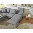 ECKSOFA  in Flachgewebe Hellgrau Armteilverstellung, Relaxfunktion, Drehsitzfunktion  175-224/255-365 cm  - Hellgrau/Schwarz, Design, Textil/Metall (175-224/255-365cm) - Dieter Knoll