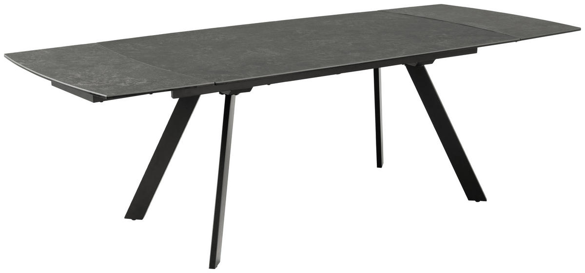 ESSTISCH in Metall, Keramik 160/97/75 cm  - Schwarz, Design, Keramik/Metall (160/97/75cm) - MID.YOU