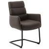 ARMLEHNSTUHL  in Stahl Webstoff  - Schwarz/Cappuccino, Design, Textil/Metall (61/90/64cm) - Dieter Knoll