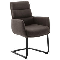 ARMLEHNSTUHL  in Stahl Webstoff  - Schwarz/Cappuccino, Design, Textil/Metall (61/90/64cm) - Dieter Knoll