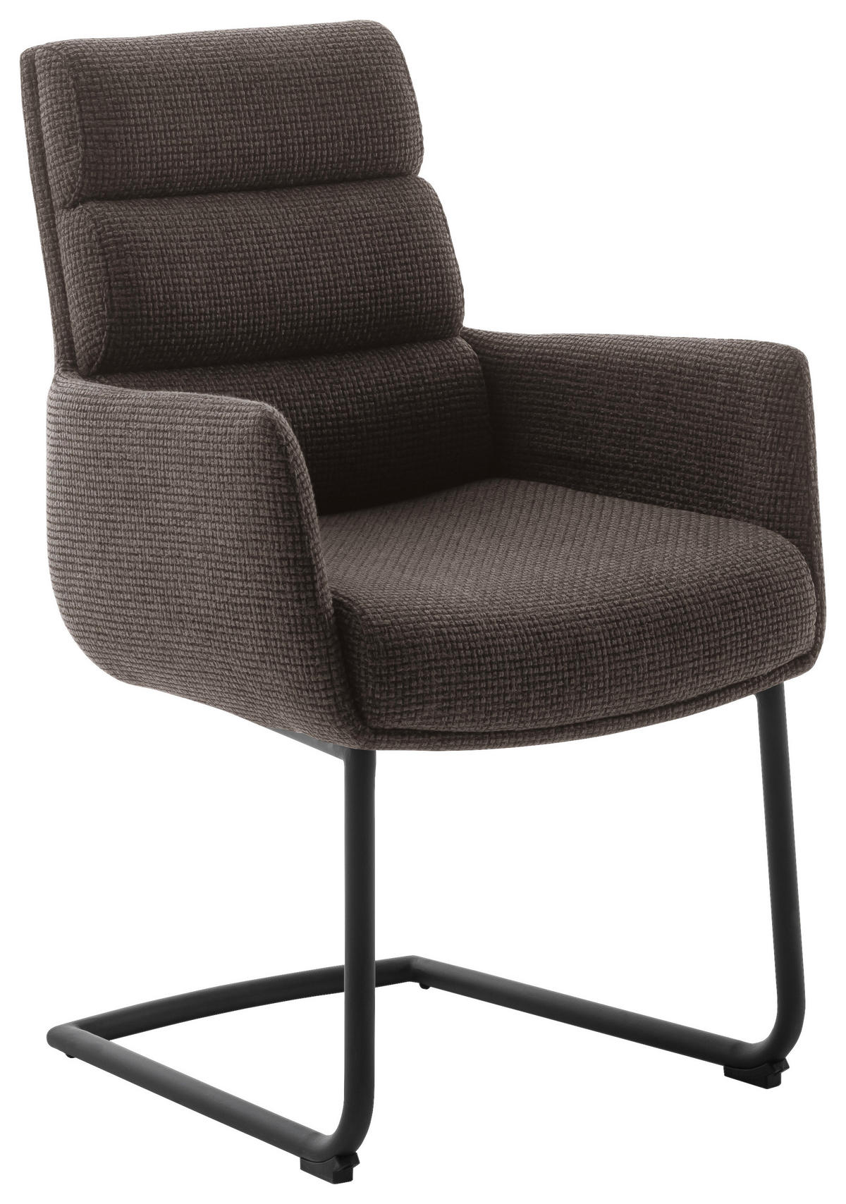 ARMLEHNSTUHL  in Stahl Webstoff  - Schwarz/Cappuccino, Design, Textil/Metall (61/90/64cm) - Dieter Knoll