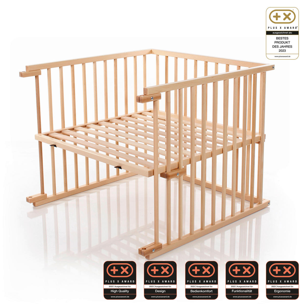 GITTERBETT  95/94/79 cm   - Buchefarben/Naturfarben, Basics, Holz (95/94/79cm) - Babybay