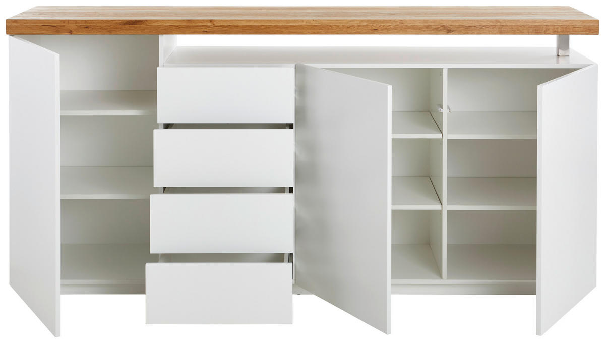 SIDEBOARD  in 195/92/43 cm  - Eichefarben/Weiß, Design, Holz/Holzwerkstoff (195/92/43cm) - Novel