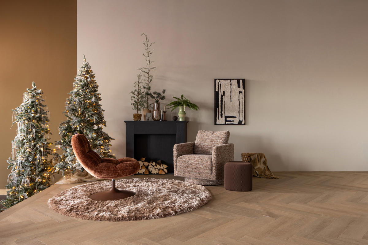 TUFTTEPPICH 200/200 cm PRALINE Braun rund  - Braun, Basics, Textil (200/200cm)