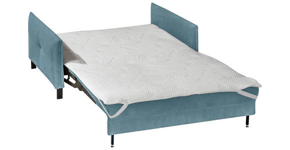 SCHLAFSOFA Cord Türkis - Türkis/Schwarz, Design, Textil/Metall (170/88/110cm) - Novel