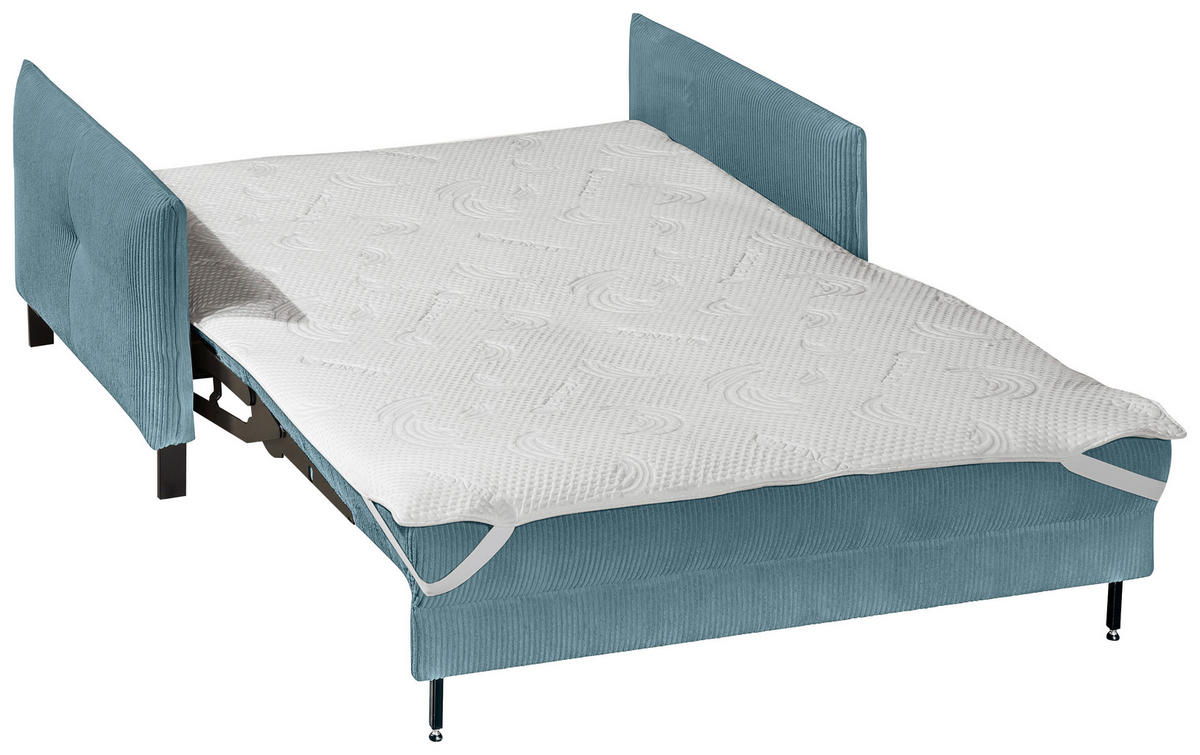 SCHLAFSOFA in Textil Türkis  - Türkis/Schwarz, Design, Textil/Metall (170/88/110cm) - Novel