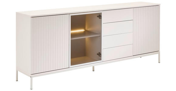 SIDEBOARD  in 205,8/81/38 cm  - Kaschmir, KONVENTIONELL, Glas/Holzwerkstoff (205,8/81/38cm) - Xora