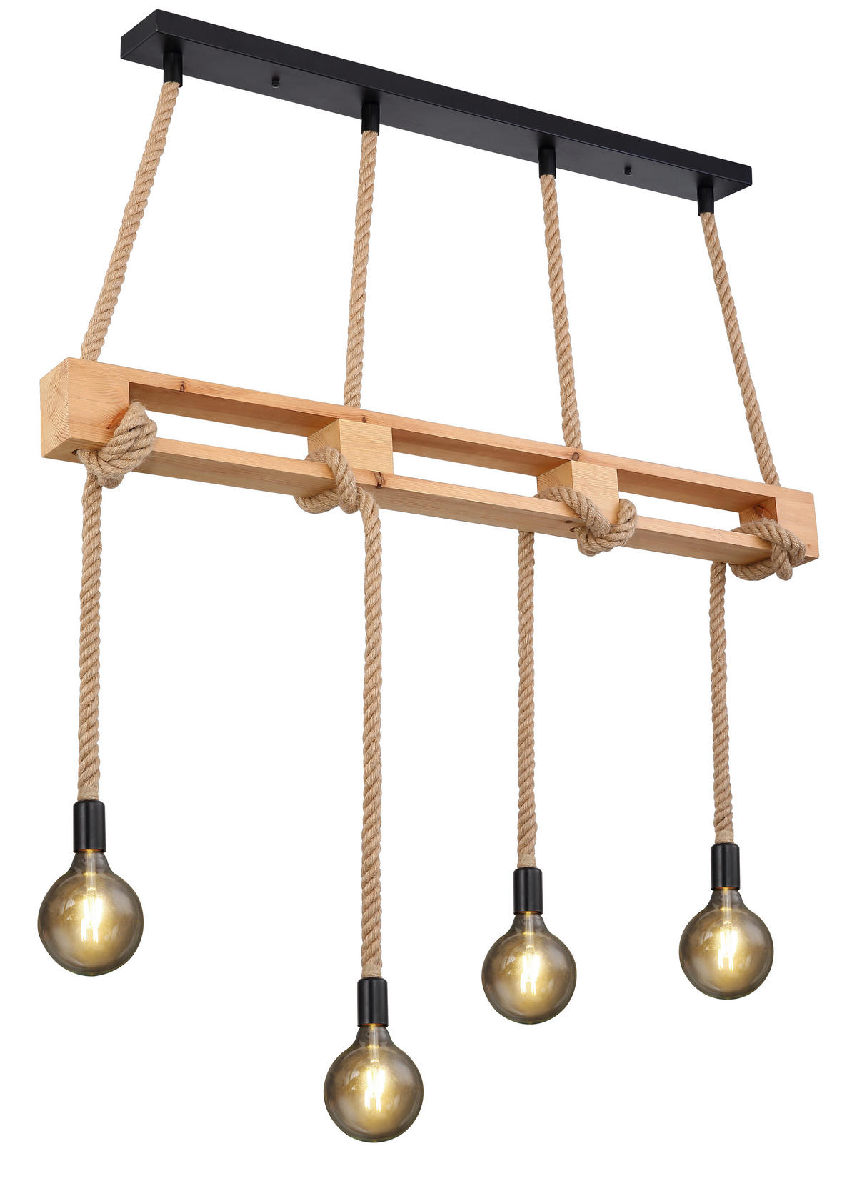 HÄNGELEUCHTE 120/10/120 cm   - Schwarz/Braun, Basics, Naturmaterialien/Holz (120/10/120cm) - Globo