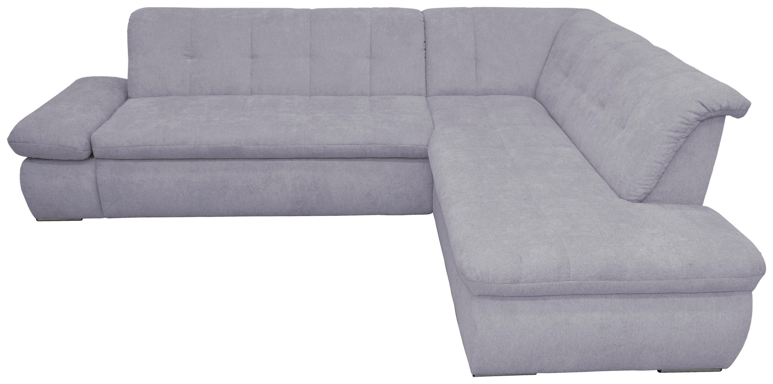 ECKSOFA Grau Mikrofaser  - Chromfarben/Grau, KONVENTIONELL, Textil/Metall (273/216cm) - MID.YOU