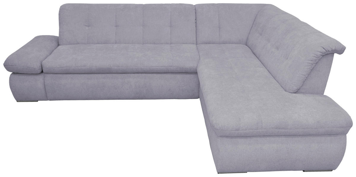 ECKSOFA Grau Mikrofaser  - Chromfarben/Grau, KONVENTIONELL, Textil/Metall (273/216cm) - MID.YOU
