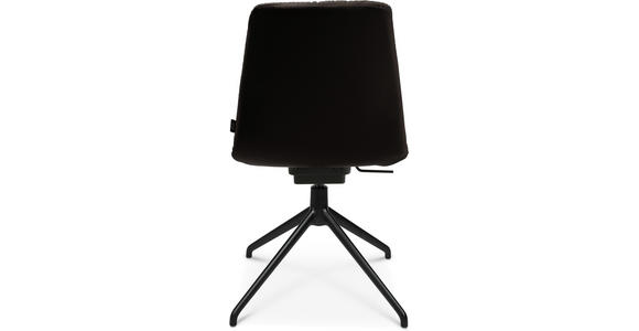 STUHL in Aluminium Echtleder pigmentiert Metall, Leder - Dunkelbraun/Schwarz, Design, Leder/Metall (46/81,5-84,5/55cm) - Johann Jakob