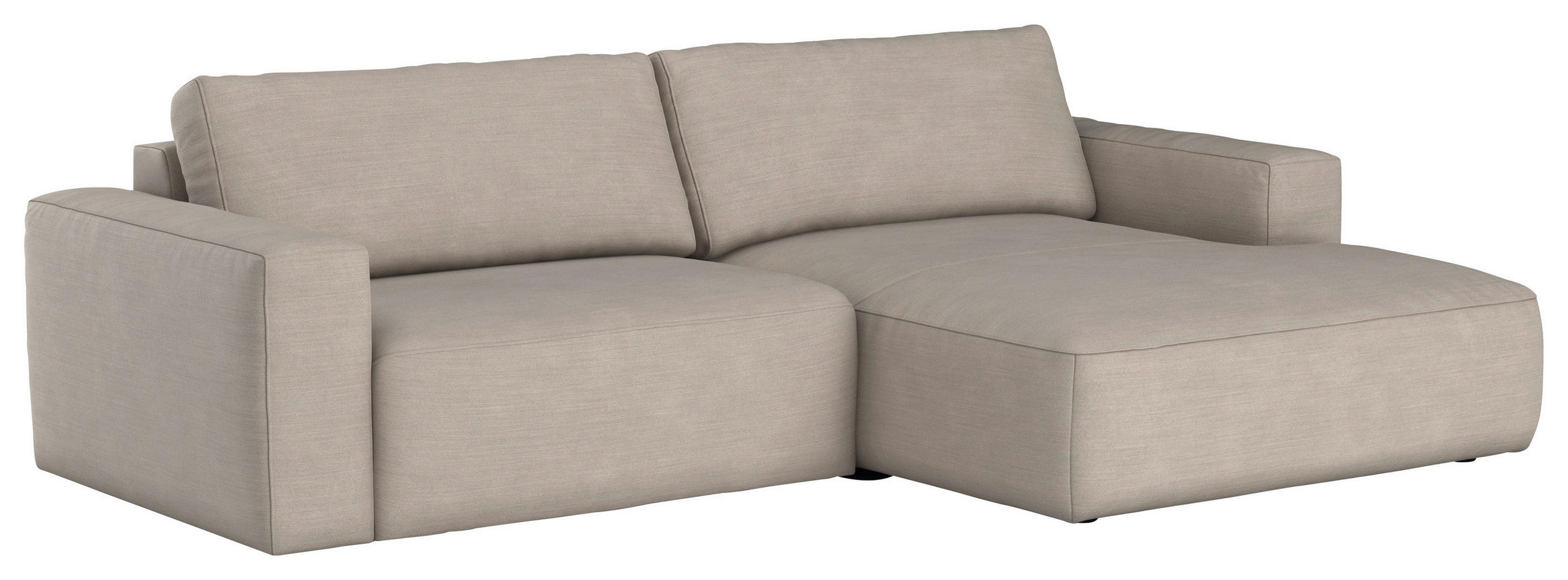 ECKSOFA in Webstoff Beige  283/175 cm  - Beige/Schwarz, MODERN, Kunststoff/Textil (283/175cm) - MID.YOU