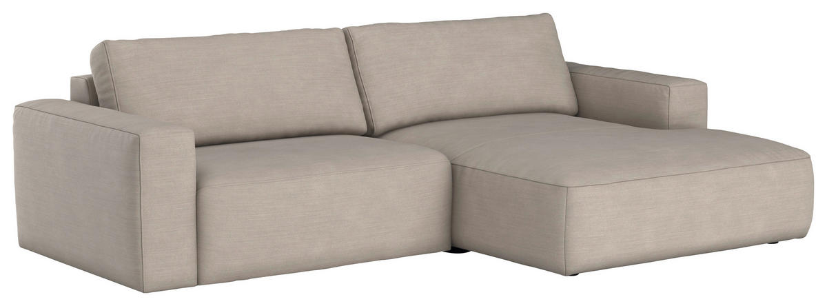 ECKSOFA in Webstoff Beige  - Beige/Schwarz, Modern, Kunststoff/Textil (283/175cm) - MID.YOU