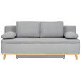 SCHLAFSOFA in Flachgewebe Blau, Braun  - Blau/Naturfarben, KONVENTIONELL, Holz/Textil (203/95/96cm) - Venda