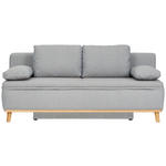 SCHLAFSOFA in Flachgewebe Blau, Braun  - Blau/Naturfarben, KONVENTIONELL, Holz/Textil (203/95/96cm) - Venda