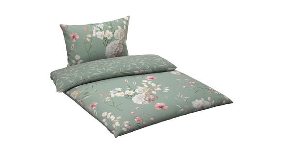 WENDEBETTWÄSCHE 2-teilig Flanell 140/200 cm  - Grün, KONVENTIONELL, Textil (140/200cm) - Esposa