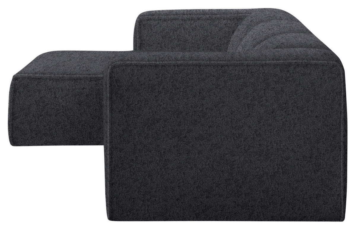 ECKSOFA in Webstoff Dunkelgrau  - Dunkelgrau/Schwarz, Design, Kunststoff/Textil (163/332cm) - Stylife