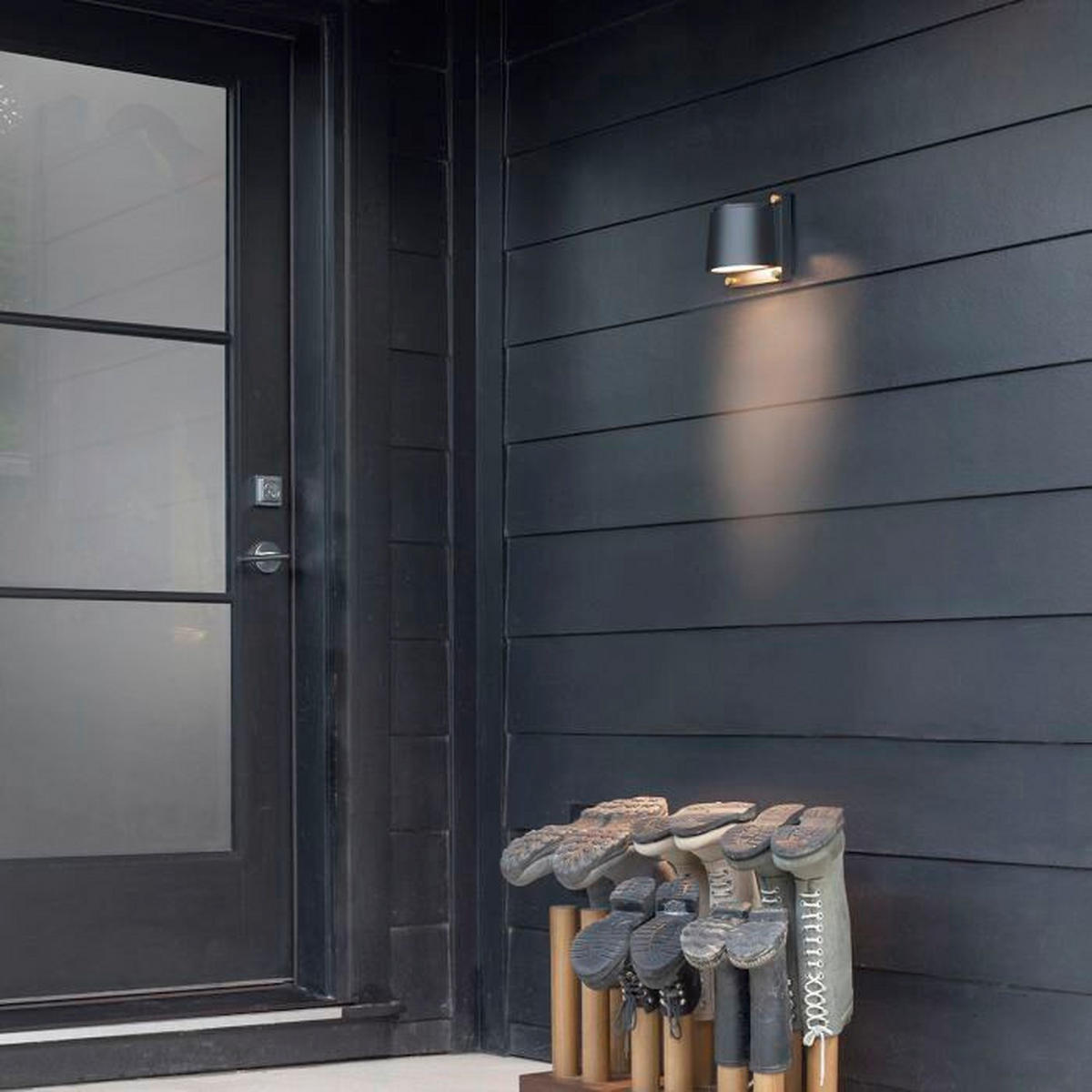 AUSSENWANDLEUCHTE - Schwarz, Konventionell, Kunststoff/Metall (12/16.5/16.5cm) - Elstead Lighting