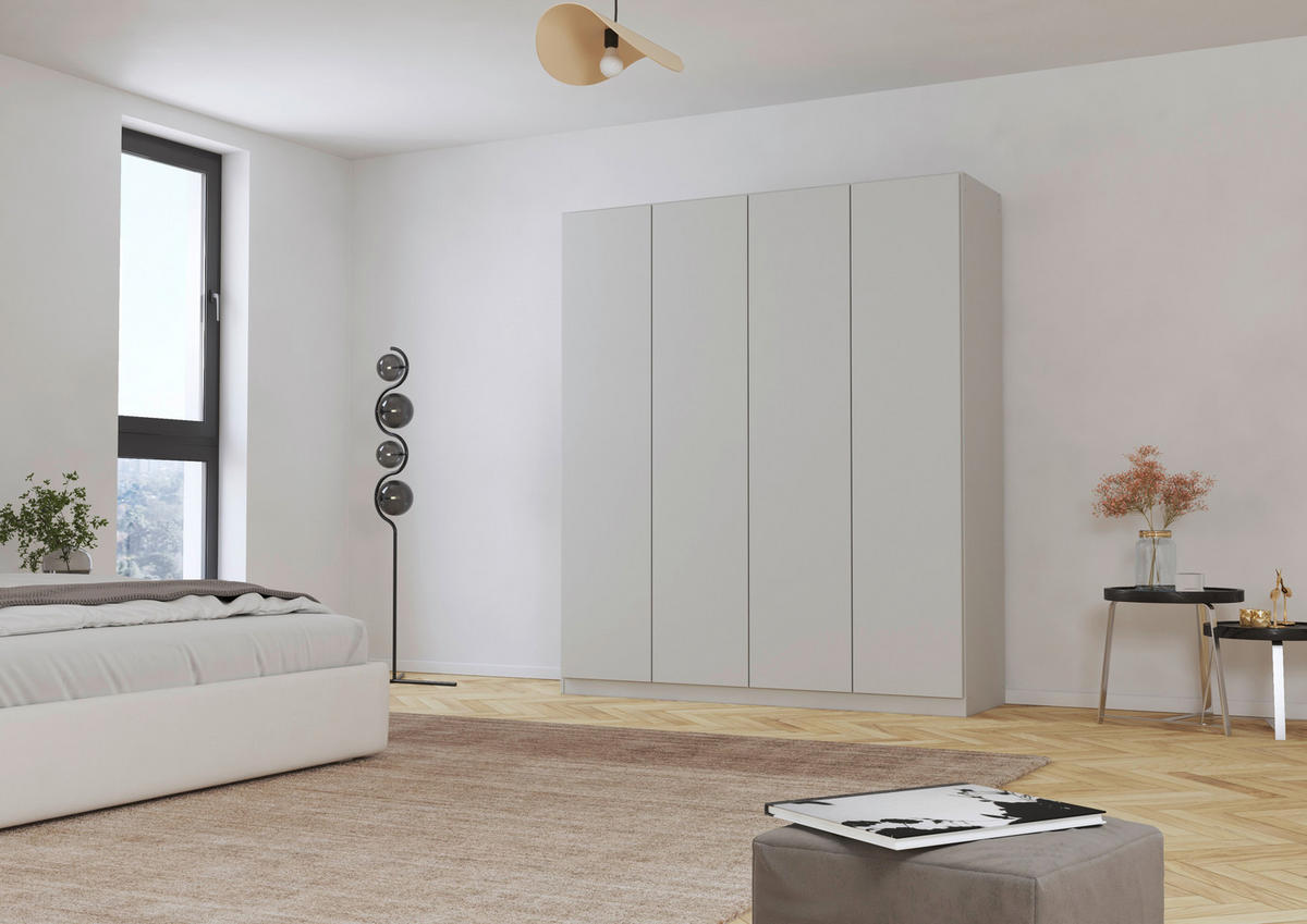 FALTTÜRENSCHRANK in Grau  - Grau, Holzwerkstoff (181/210/54cm) - Boxxx