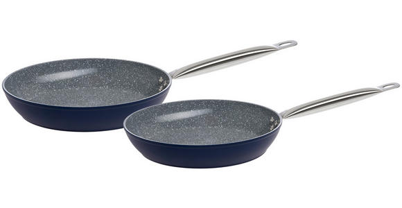 PFANNENSET Aluminium, Edelstahl 2-teilig  - Dunkelblau, Basics, Metall - Homeware Profession.