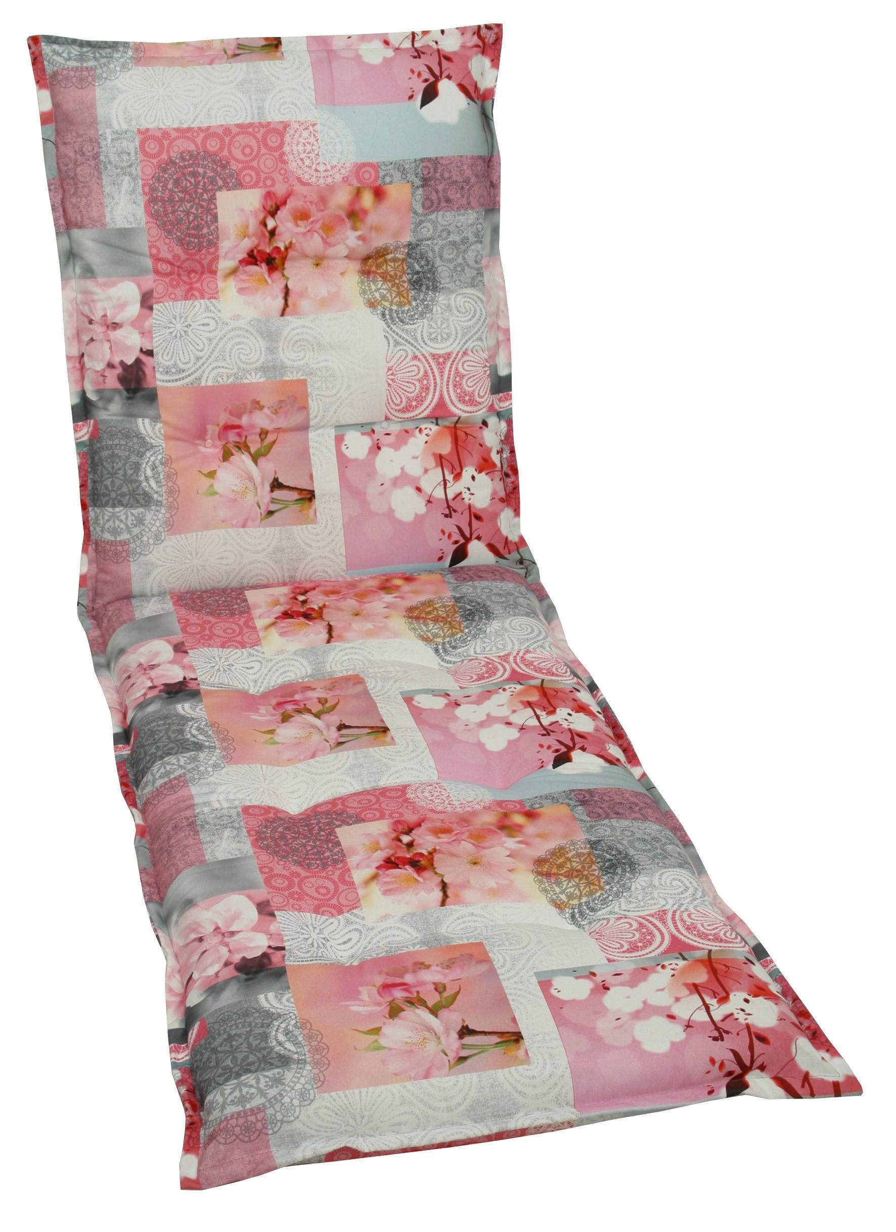 Liegenauflage in Rosa, Weiß Blume