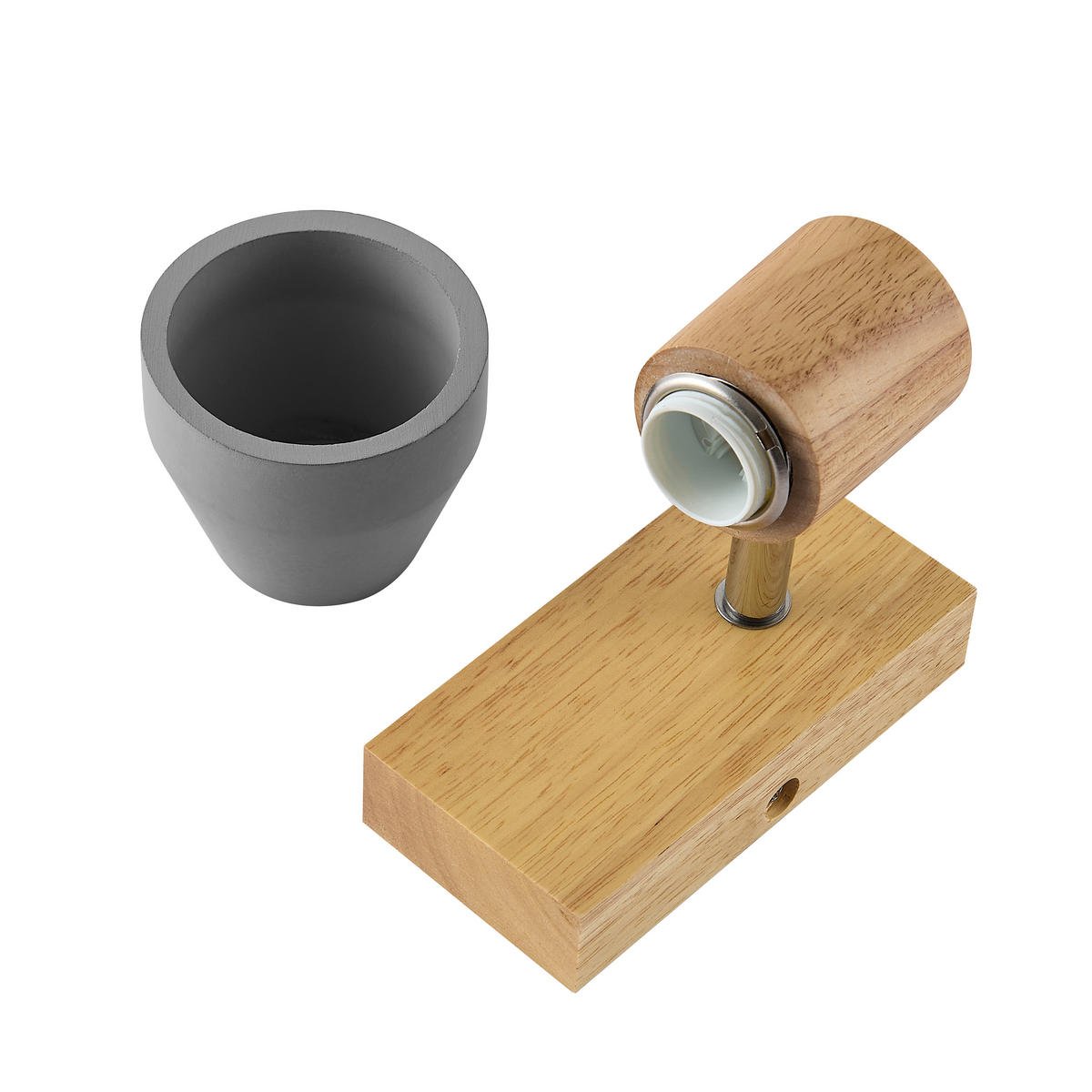 STRAHLER Alina 12,3/7,2/12 cm  - Eschefarben/Grau, Natur, Holz/Stein (12,3/7,2/12cm) - Novel
